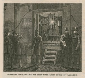 Elektrisch apparaat voor het licht van de Klokkentoren, Houses of Parliament door English School