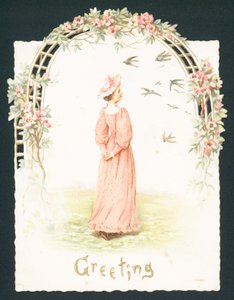 Elegante Dame onder boog door English School
