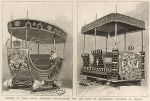 Keizerin van India: staats-howdahs vervaardigd voor de hertog van Buckingham, gouverneur van Madras, uit The Graphic, 3 februari 1877