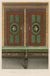 Geëmailleerde Leisteen Tafel en Muur door G F Magnus, Londen door English School