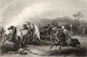 Ontmoeting tussen Luitenant Hills en een groep Sepoy Cavalerie, uit 