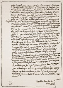 Einde van een brief aan koningin Elizabeth, van Mary, koningin van Schotland, toen ze in de gevangenis zat, waarin ze vraagt om een katholieke kapelaan, illustratie uit De Kerk van Engeland: Een Geschiedenis voor het Volk door H.D.M. Spence-Jones door English School