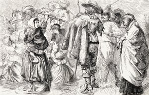 Engelse protestanten verdronken door Ierse katholieken tijdens de Ierse opstand van 1641, ca. 1865 door English School