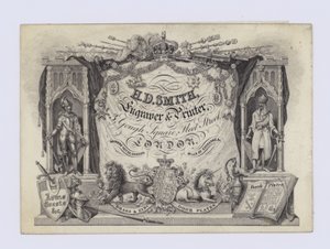 Graveur en Drukker, H D Smith, handelskaart door English School