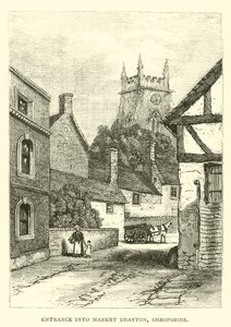Ingang naar Market Drayton, Shropshire door English School