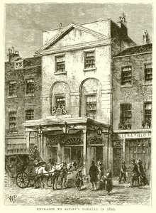 Ingang van Astleys Theater in 1820 door English School
