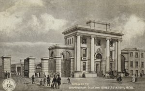Ingang naar Birmingham (Curzon Street) Station, 1838