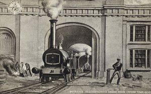 Ingang naar het locomotiefmotorhuis Camden Town, 1838