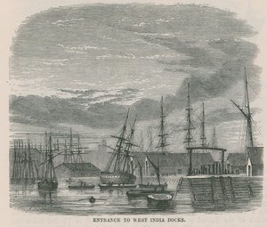 Ingang van West India Docks door English School