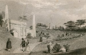 Ingang van de Catacombe, Highgate Cemetery, Londen door English School