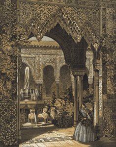 Ingang van het Hof van Leeuwen, het Alhambra Hof, Crystal Palace, Sydenham, Londen