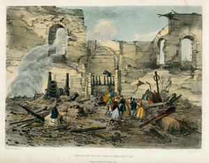 Ingang naar de wapenrusting, Brand in de Tower of London, 1841