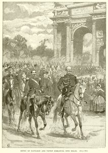 Intocht van Napoleon en Victor Emmanuel in Milaan door English School