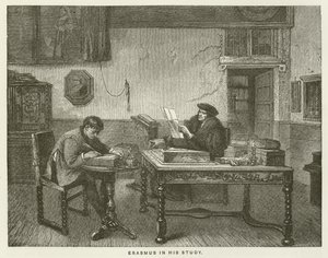 Erasmus in zijn studeerkamer door English School