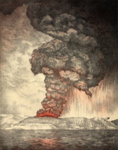 Uitbarsting van Krakatoa, 26 augustus 1833, pub. 1888 door English School