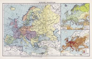 Europa, politiek (kleur litho) door English School
