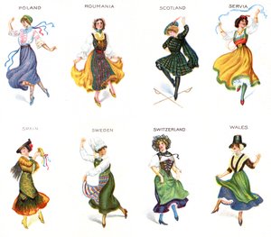Europese Dansers, sigarettenkaarten, 1915