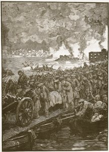Evacuatie van Sebastopol, illustratie uit Cassells Illustrated History of England door English School