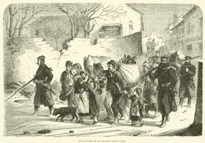 Evacuatie van een dorp nabij Parijs, december 1870