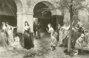 Evariste Carpentier Mme Roland in de gevangenis van Ste Pelagie (gravure) door English School