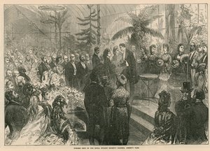 Avondfeest in de tuinen van de Royal Botanic Society, Regents Park, Londen door English School