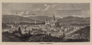 Evreux, Normandië (gravure) door English School