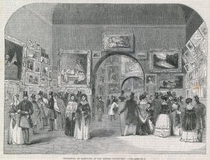 Tentoonstelling van schilderijen bij de British Institution