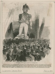 Tentoonstelling van het Nelson-standbeeld bij Charing Cross