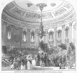 Tentoonstelling van de Royal Horticultural Society, in de Rotunda, Dublin, illustratie uit 