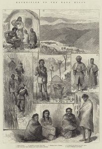 Expeditie naar de Naga Hills (gravure) door English School
