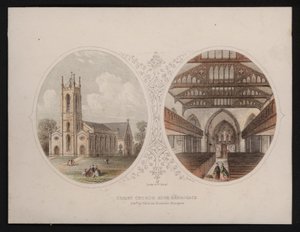 Exterieur en interieur van Christ Church, Harrogate, Yorkshire door English School