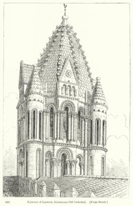 Exterieur van lantaarn, oude kathedraal van Salamanca (gravure) door English School