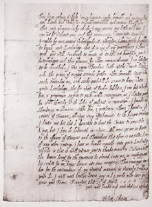 Facsimile van het handschrift van Philip Sidney op 18-jarige leeftijd, 23 maart 1572