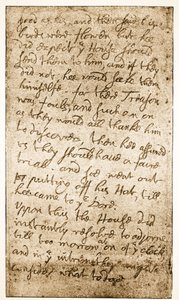 Facsimile van een pagina van Sir Ralph Verneys aantekeningen over het Lange Parlement uit Memoirs of the Verney Family door English School