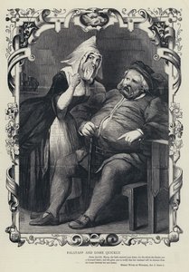 Falstaff en Dame Quickly, De Vrolijke Vrouwen van Windsor, Acte II, Scène 2 (gravure)