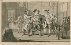 Falstaffs lafheid ontdekt, van een origineel schilderij in de Vauxhall Gardens, Londen