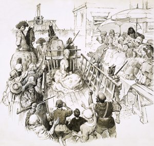 Beroemde gevangenen: Marie Antoinette op weg naar de guillotine door English School