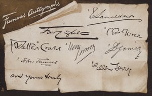 Beroemde handtekeningen en ondergetekende (litho)