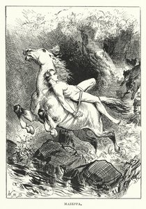 Beroemde ritten: Mazeppa (gravure) door English School