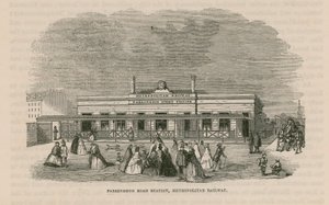 Farringdon Road station op de Metropolitan Railway door English School