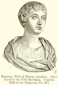 Faustina, vrouw van Marcus Aurelius. (Buste gevonden in de Villa Hadriana. Capitool, Hal van de Keizers, nr. 39)