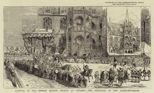 Festival van de Duitse kunstenaarsvereniging in Meissen, de receptie in het Albrechtschloss door English School