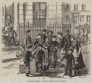 Water halen, een scène tijdens de recente vorst door English School