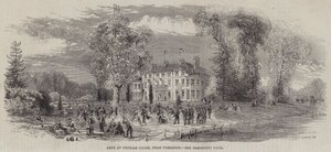 Feest in Denham Court, nabij Uxbridge (gravure) door English School