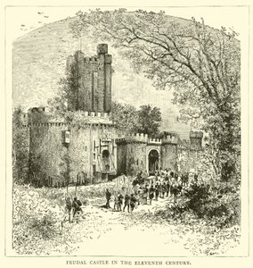 Feodaal kasteel in de elfde eeuw door English School