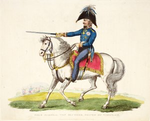 Veldmaarschalk von Blucher, Prins van Wagstadt, uitgegeven door Richard Evans, gegraveerd door Romney, illustratie uit Een Historisch Verslag van de Slag bij Waterloo door William Mudford, 1816 door English School