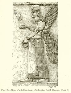 Beeld van een godin in aanbidding, British Museum door English School