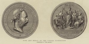 Kunstmedaille van de Weense tentoonstelling (gravure) door English School