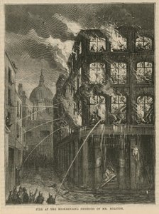 Brand bij de boekbinderij van de heer Egleton