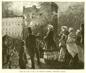 Brand in de Toren van de Prins van Wales, Windsor Castle door English School